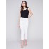 Capri Pants with Hem Slit - White