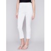 Capri Pants with Hem Slit - White