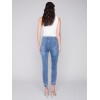 Frayed Hem Denim Pants - Medium Blue