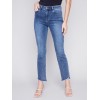 Bootcut Jeans with Asymmetrical Hem - Medium Blue