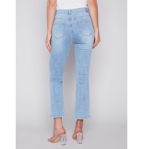 Bootcut Stretch Denim Pants - Light Blue