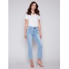 Bootcut Stretch Denim Pants - Light Blue