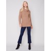 Cowl Neck Sweater with Button Detail - Truffle