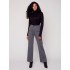 Houndstooth Flare Ponte Pants - Charcoal