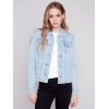 Jean Jacket with Frayed Edges - Bleach Blue