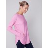 Knit Sweater with Back Lace-up Detail - Orchid