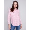 Linen Blend Button-Down Shirt - Flamingo