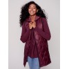 Long Quilted Puffer Vest with Hood - Port