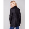 Long Vintage Faux Suede Jacket - Black