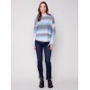 Ombré Sweater with Removable Scarf - Denim