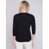 Organic Cotton Slub Knit Top - Black