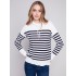 Ottoman Cotton Funnel Neck Sweater - Nautical