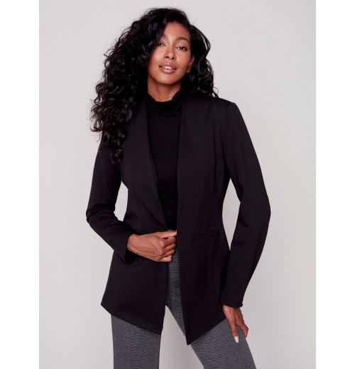 Ponte Knit Blazer - Black