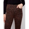 Printed Bootcut Stretch Twill Pants - Cheetah