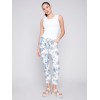 Printed Crinkle Jogger Pants - Summer Leaf