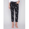 Printed Crinkle Jogger Pants - Leaves