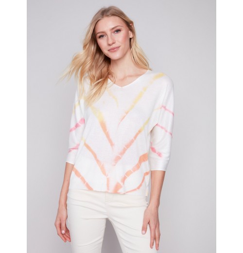 Printed Dolman Sweater - Lemon