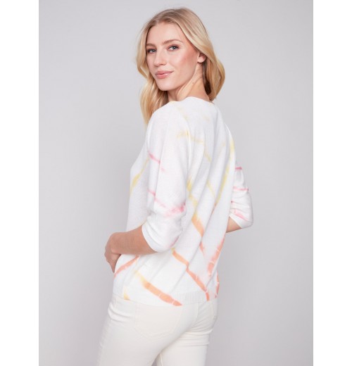 Printed Dolman Sweater - Lemon