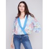 Printed Overlap Blouse - Lillypad