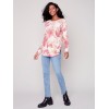 Printed Plush Knit Sweater - Orchid