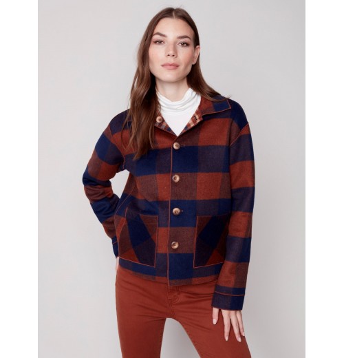 Reversible Plaid Jacket - Cinnamon