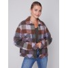 Short Plaid Boiled Wool Jacket - Spruce