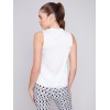 Sleeveless Satin Top - White