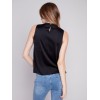 Sleeveless Satin Top - Black