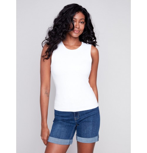 Sleeveless Super Stretch Top - White