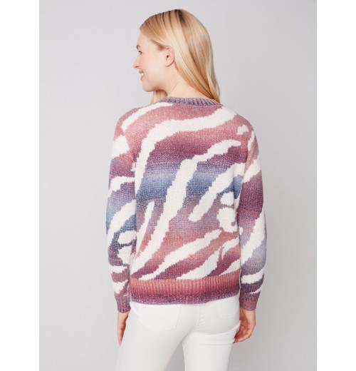 Space Dye Knit Sweater - Ruby