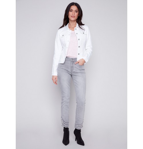 Stretch Denim Jacket - White