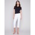 Stretch Pull-On Capri Pants - White