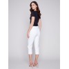 Stretch Pull-On Capri Pants - White