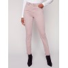 Stretchy Twill Pants with Tulip Hem - Powder