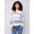 Striped Hairy Yarn Sweater - Multicolor