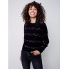 Sweater with Embroidered Hearts - Black