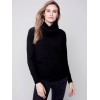 Sweater with Removable Scarf - Black