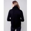 Sweater with Removable Scarf - Black