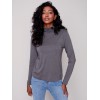 Tencel Turtleneck Top - Charcoal