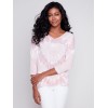 Tie Dye V-Neck Knit Top - Dusty Rose