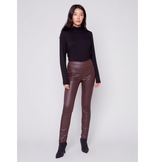 Wax Twill Pull-On Pants - Chocolate