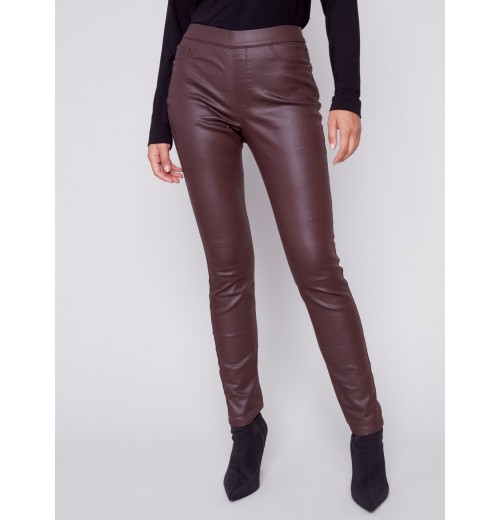 Wax Twill Pull-On Pants - Chocolate