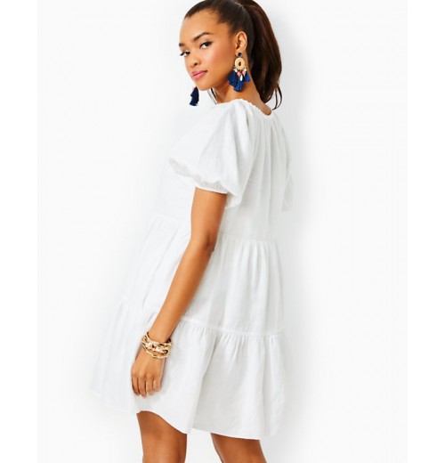 Charlet Short Sleeve Linen Dress