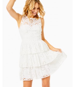 Judelyn Eyelet Ruffle Dress