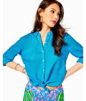 Sea View Button Down Top