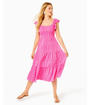 Jilly Smocked Midi Dress